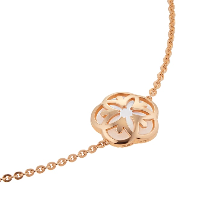 Omega Flower 18k Red Gold Bracelet Mother of Pearl