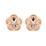 Omega Flower 18k Red Gold Earring Mother of Pearl