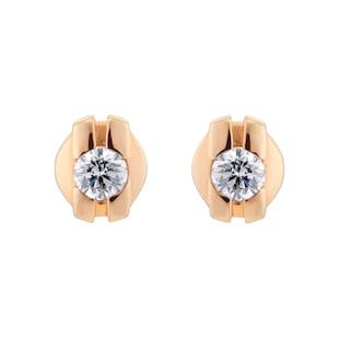 Omega Constellation 18k Red Gold Earring Diamonds