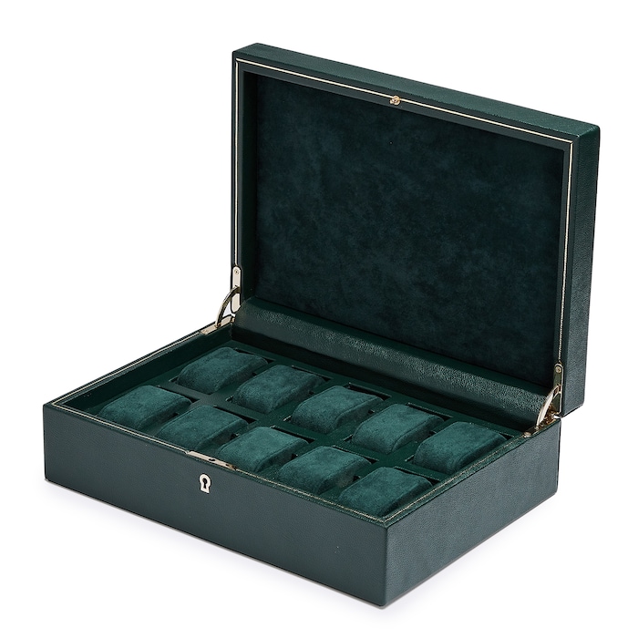 WOLF British Racing Green 10 Piece Watch Box