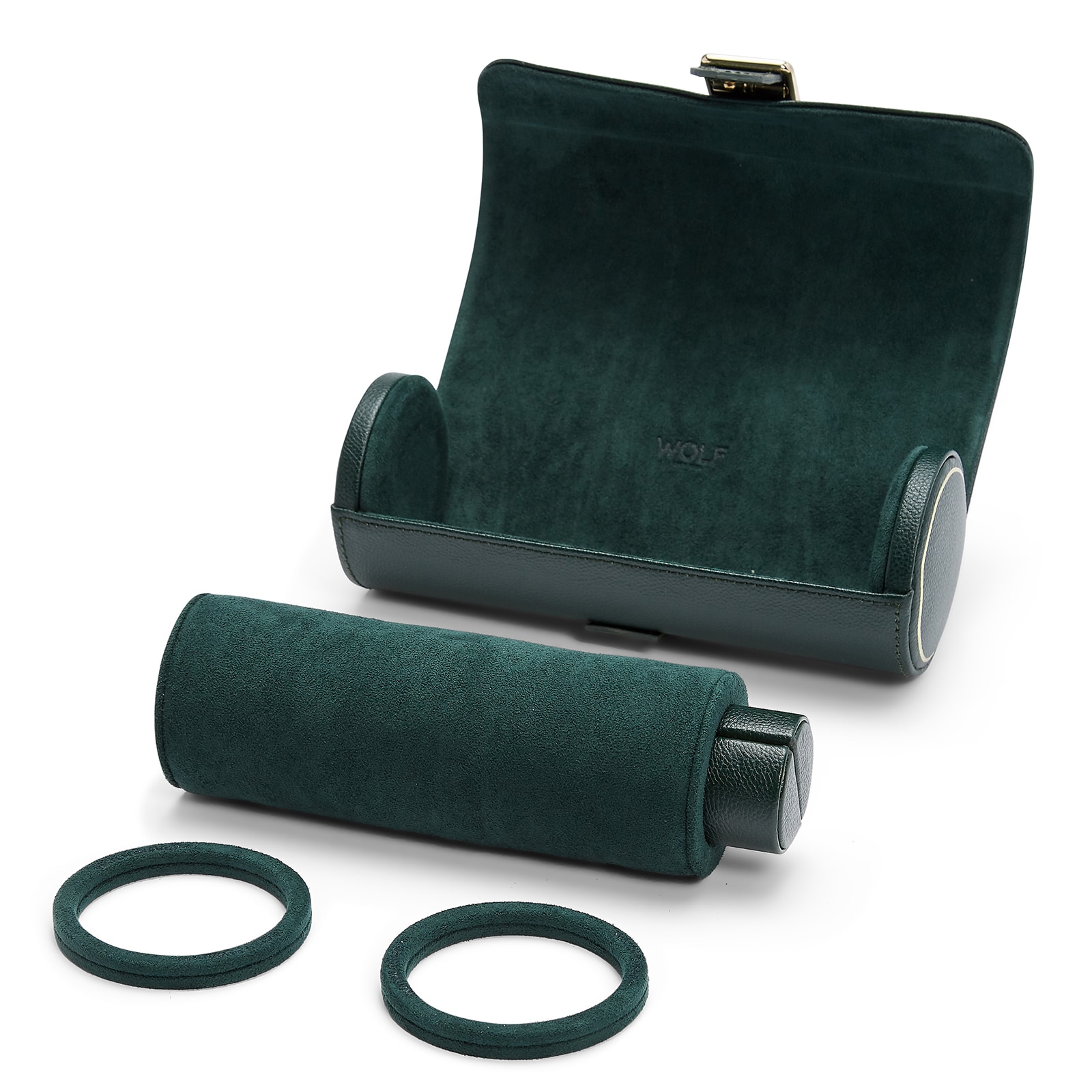 WOLF British Racing Green Triple Watch Roll