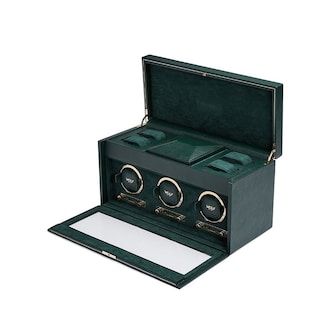WOLF British Racing Triple Watch Winder With Storage WOLF British Racing Triple Watch Winder With Storage