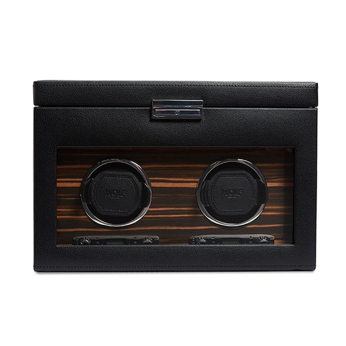 WOLF Roadster Double Watch Winder With Storage