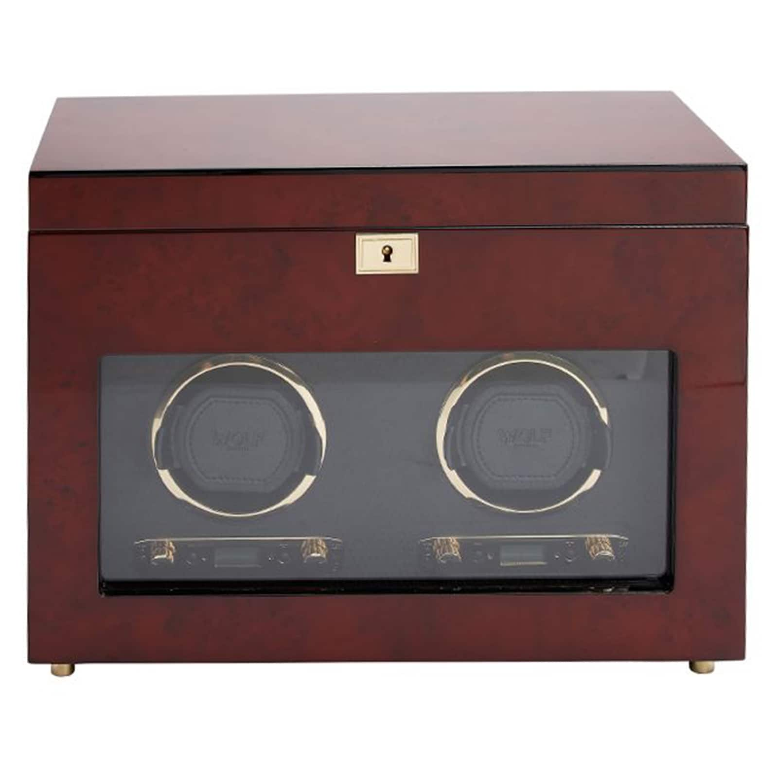 WOLF Savoy Double Watch Winder With Storage 454610 Mayors