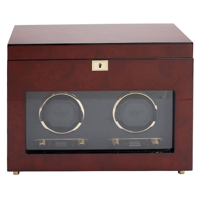 WOLF Savoy Double Watch Winder With Storage