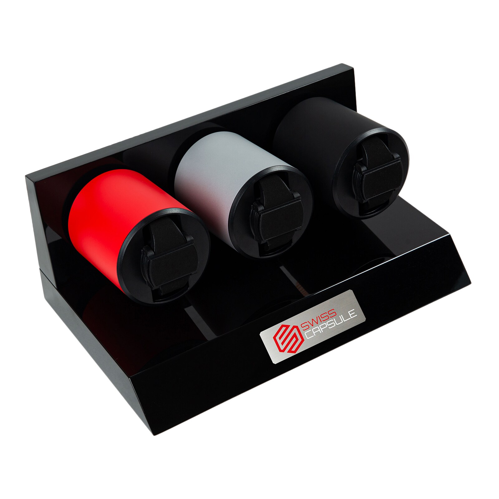 Swiss Capsule 3 Winder Red Silver Black