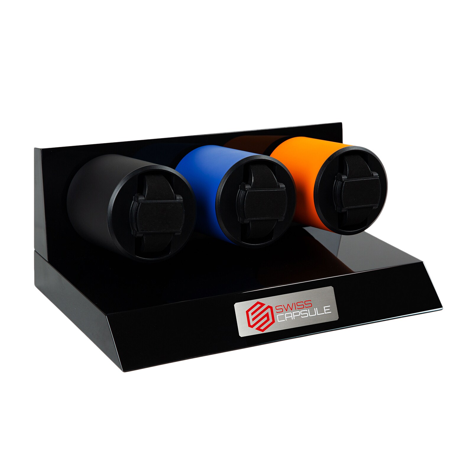Swiss Capsule 3 Winder Black Blue Orange