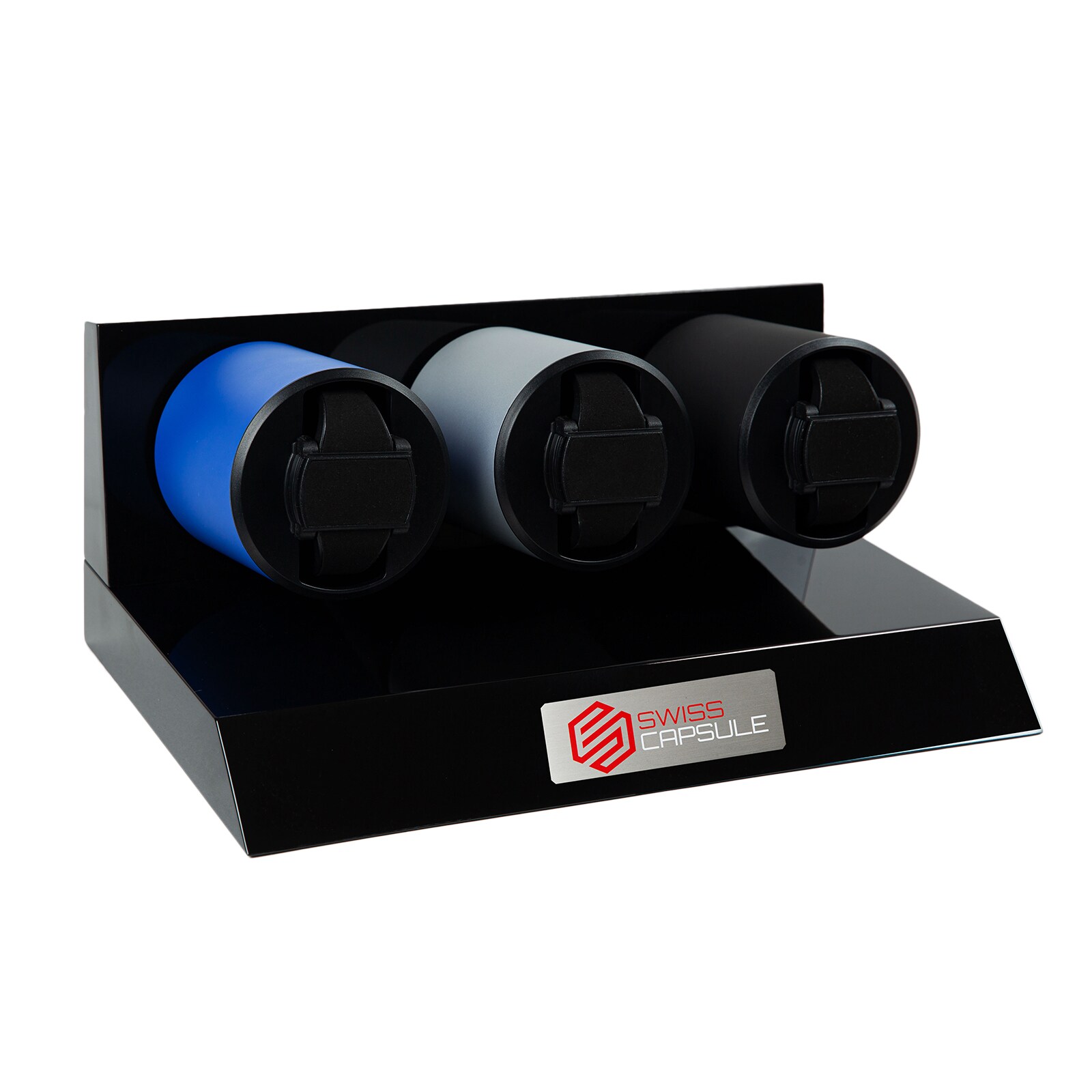 Swiss Capsule 3 Winder Blue Silver Black