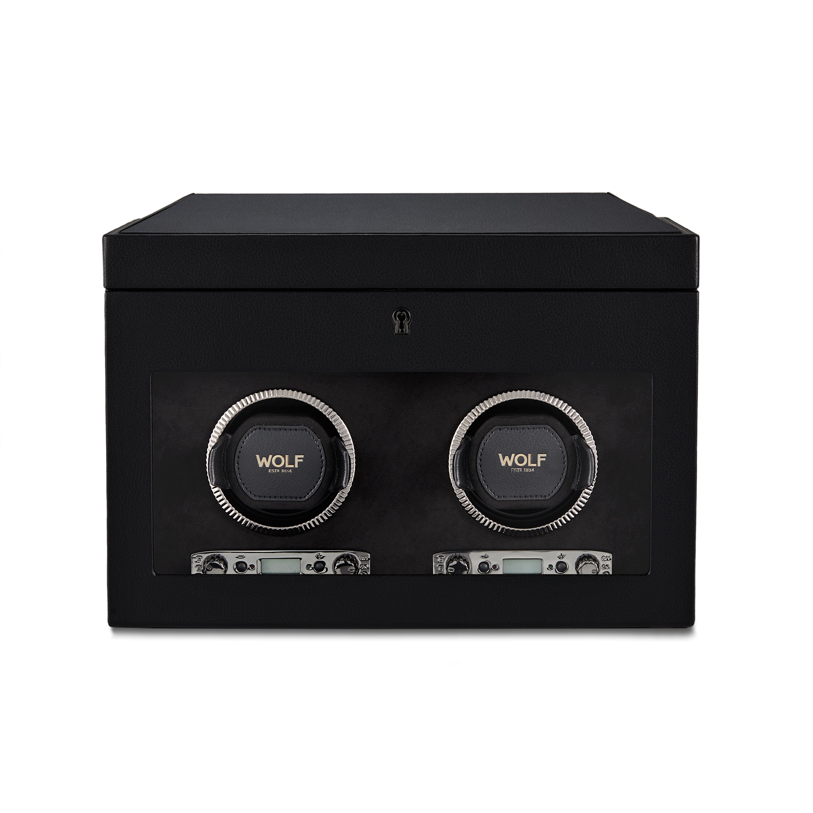 WOLF Double Watch Winder With Storage British Racing Black