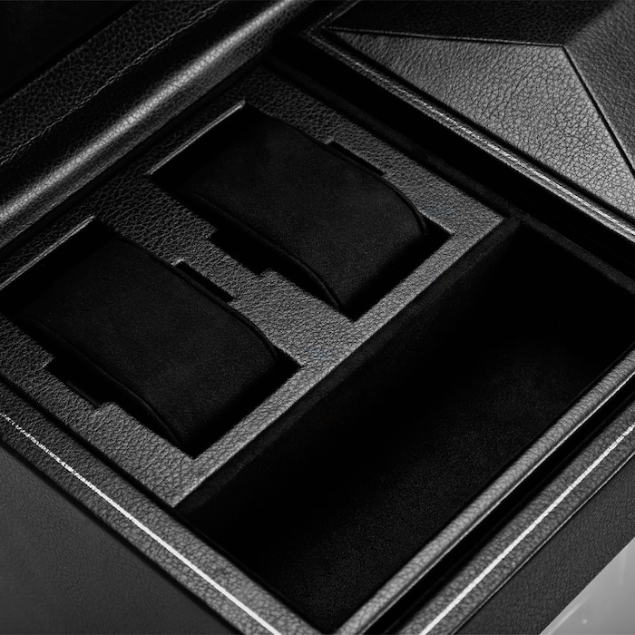 WOLF Double Watch Winder With Storage - British Racing Black Collection