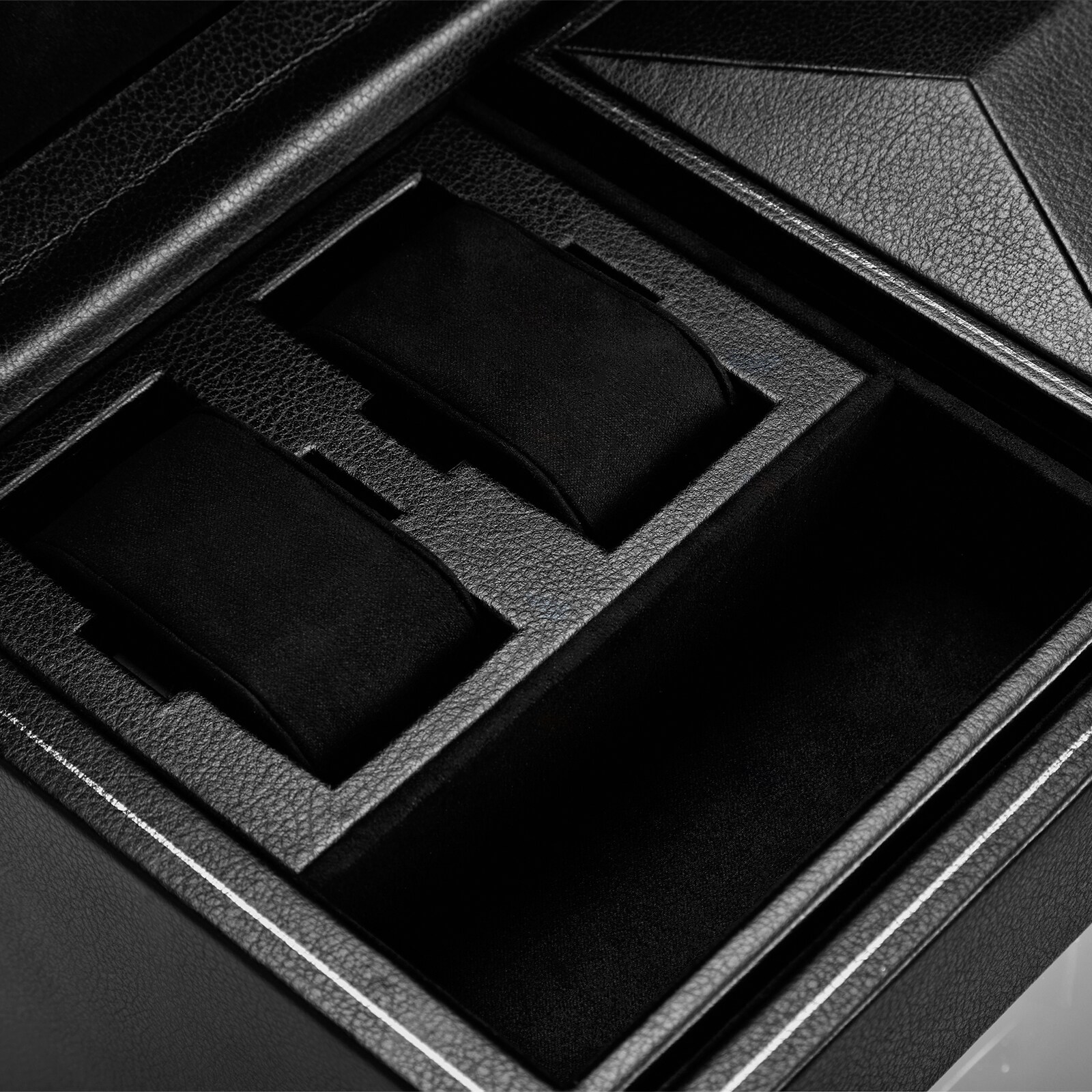WOLF Double Watch Winder With Storage - British Racing Black Collection