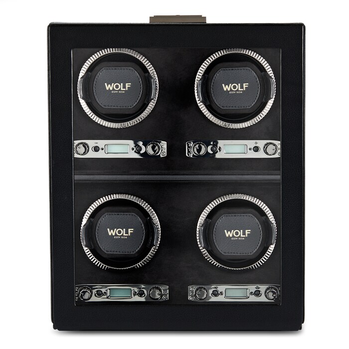 WOLF Four Piece Watch Winder - British Racing Black Collection