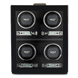 WOLF Four Piece Watch Winder - British Racing Black Collection WOLF Four Piece Watch Winder - British Racing Black Collection