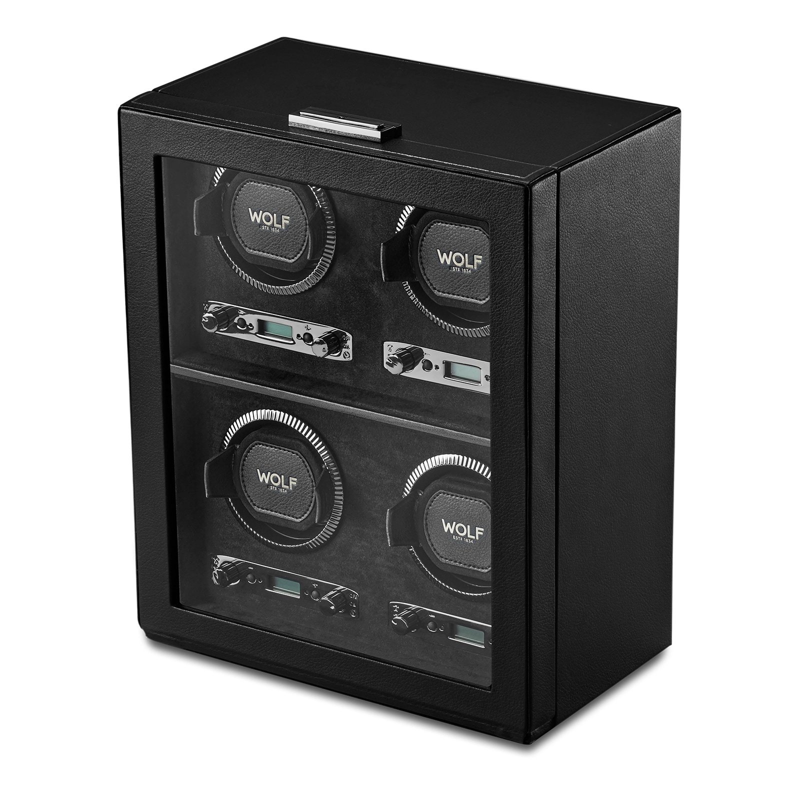 WOLF Four Piece Watch Winder - British Racing Black Collection