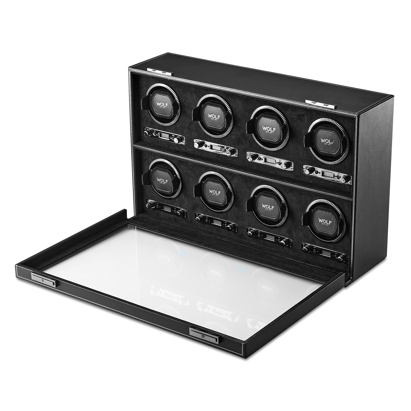 WOLF Eight Piece Watch Winder - British Racing Black Collection
