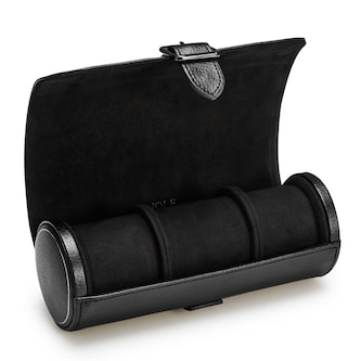 WOLF Triple Watch Roll With Capsule - British Racing Black Collection WOLF Triple Watch Roll With Capsule - British Racing Black Collection