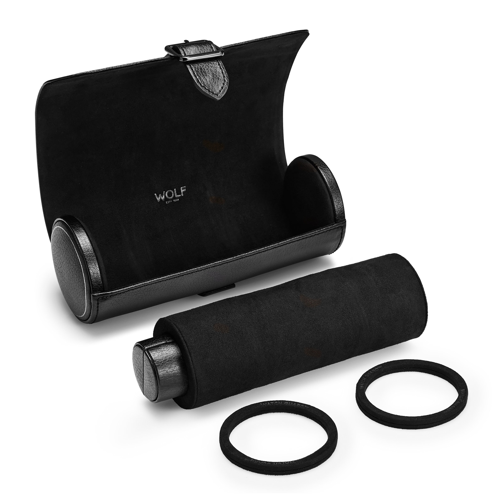 WOLF Triple Watch Roll With Capsule - British Racing Black Collection