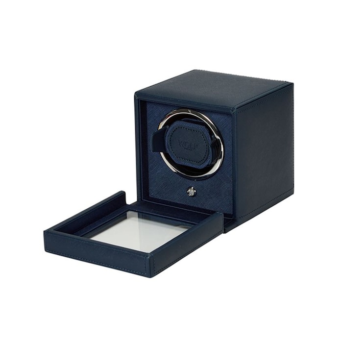 WOLF Cub Tutti Fruitti Single Watch Winder With Cover Blue