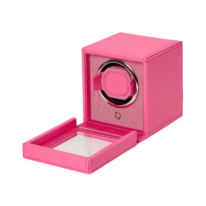 WOLF Cub Tutti Fruitti Single Watch Winder With Cover Pink