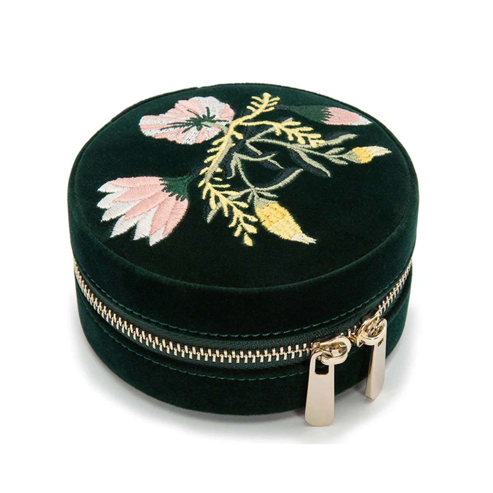 WOLF Jewellery Travel Case Zoe Round Forest Green