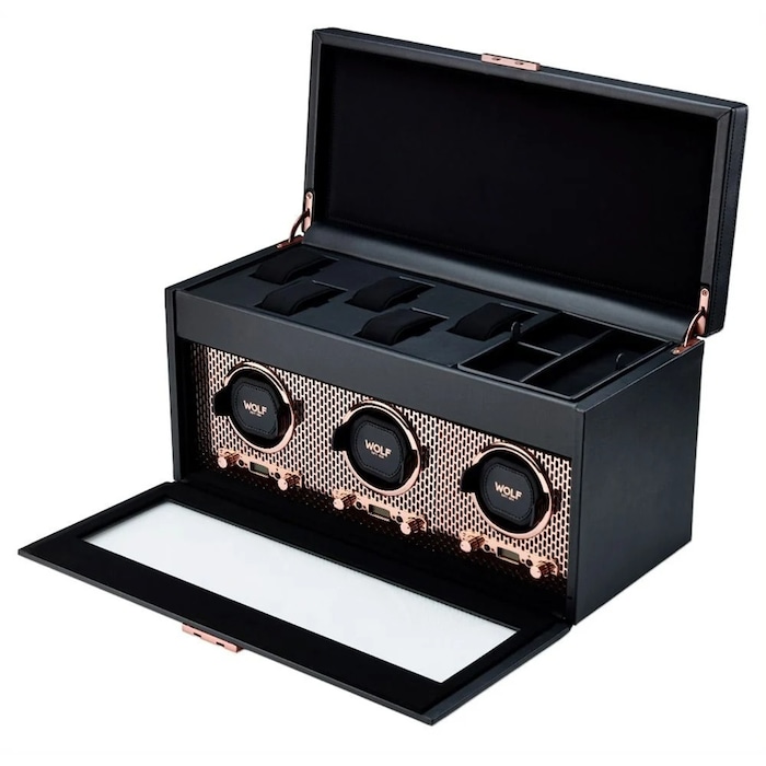 WOLF Axis Triple Watch Winder With Storage