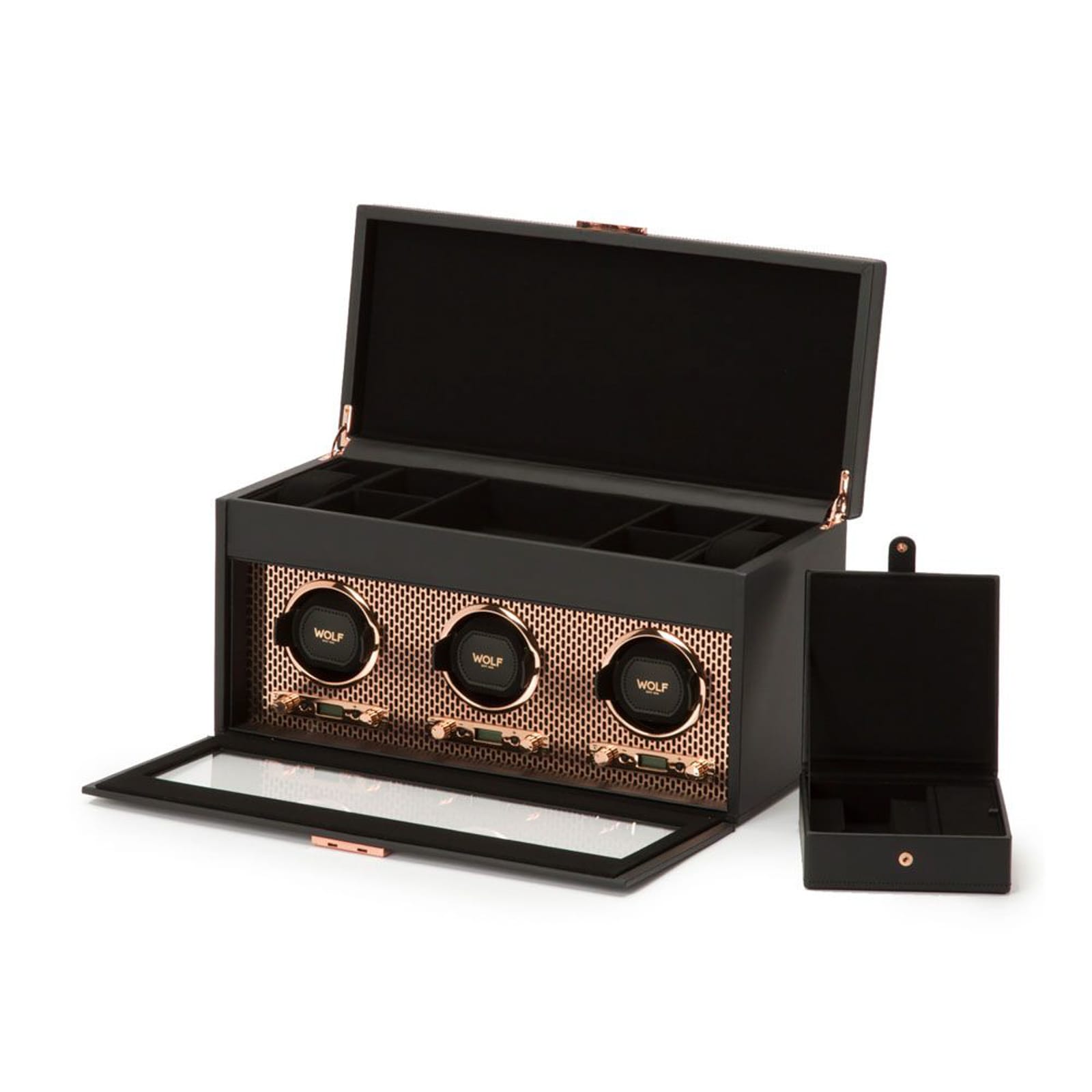 WOLF Axis Triple Watch Winder With Storage WOLF Axis Triple Watch Winder With Storage