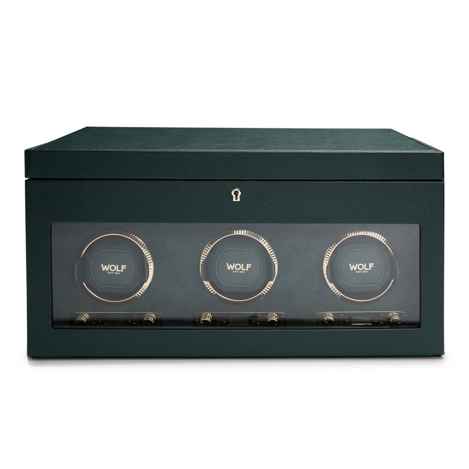 WOLF British Racing Triple Watch Winder with Storage WOLF British Racing Triple Watch Winder with Storage
