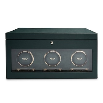 WOLF British Racing Triple Watch Winder with Storage WOLF British Racing Triple Watch Winder with Storage
