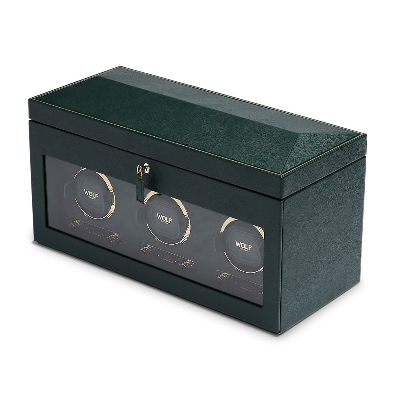 WOLF British Racing Triple Watch Winder with Storage WOLF British Racing Triple Watch Winder with Storage