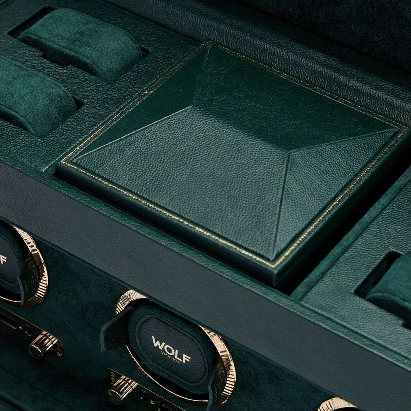 WOLF British Racing Triple Watch Winder with Storage WOLF British Racing Triple Watch Winder with Storage