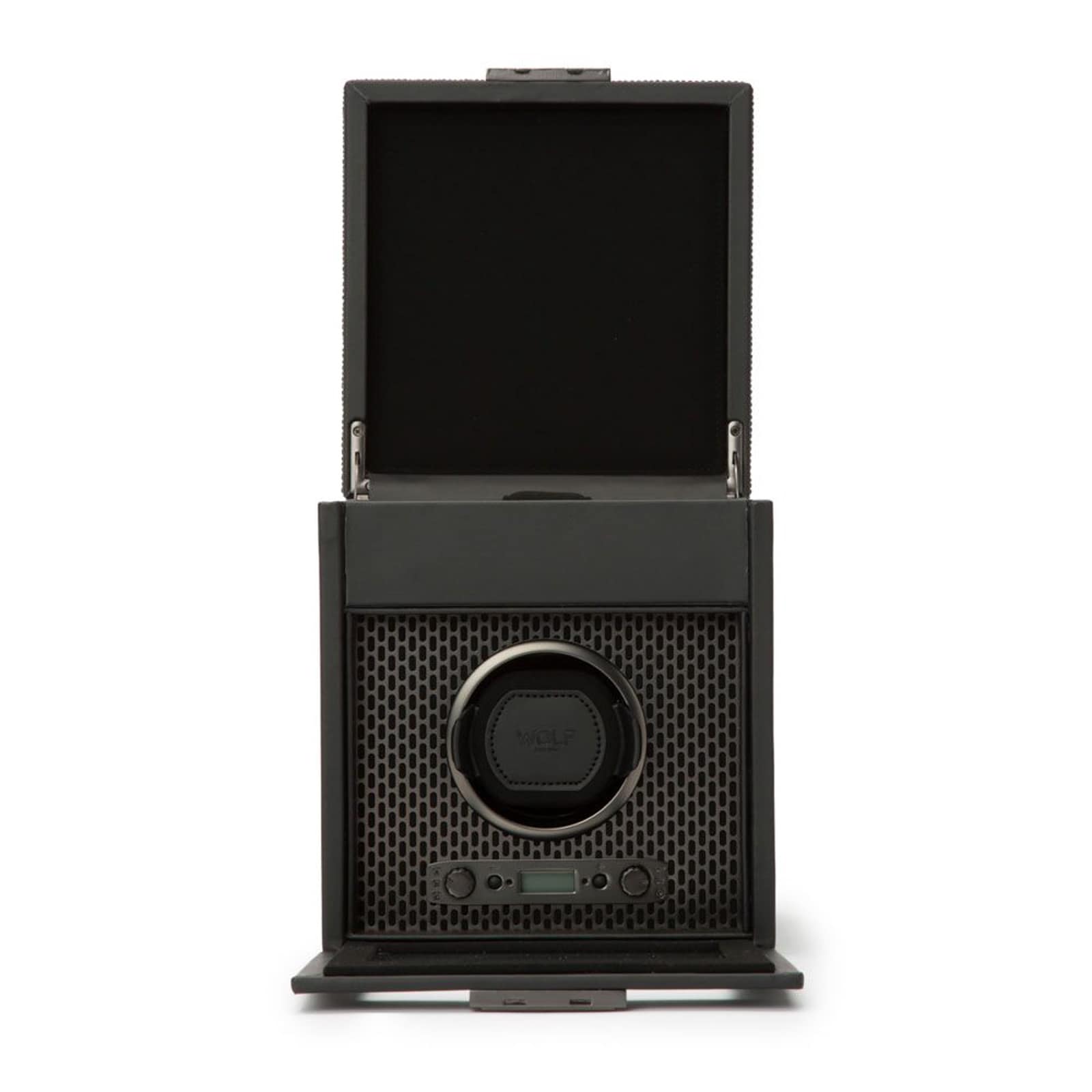 WOLF Axis Single Watch Winder With Storage WOLF Axis Single Watch Winder With Storage