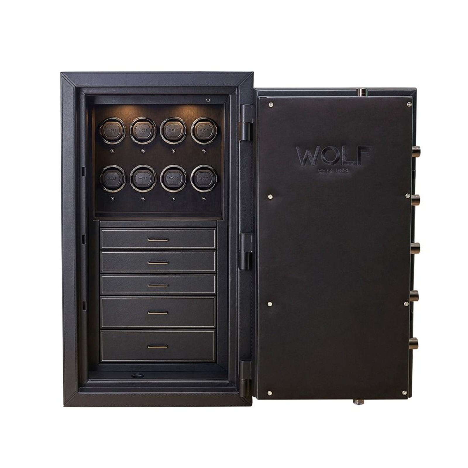 WOLF Athos 8 Piece Watch Winder and Jewellery Safe WOLF Athos 8 Piece Watch Winder and Jewellery Safe