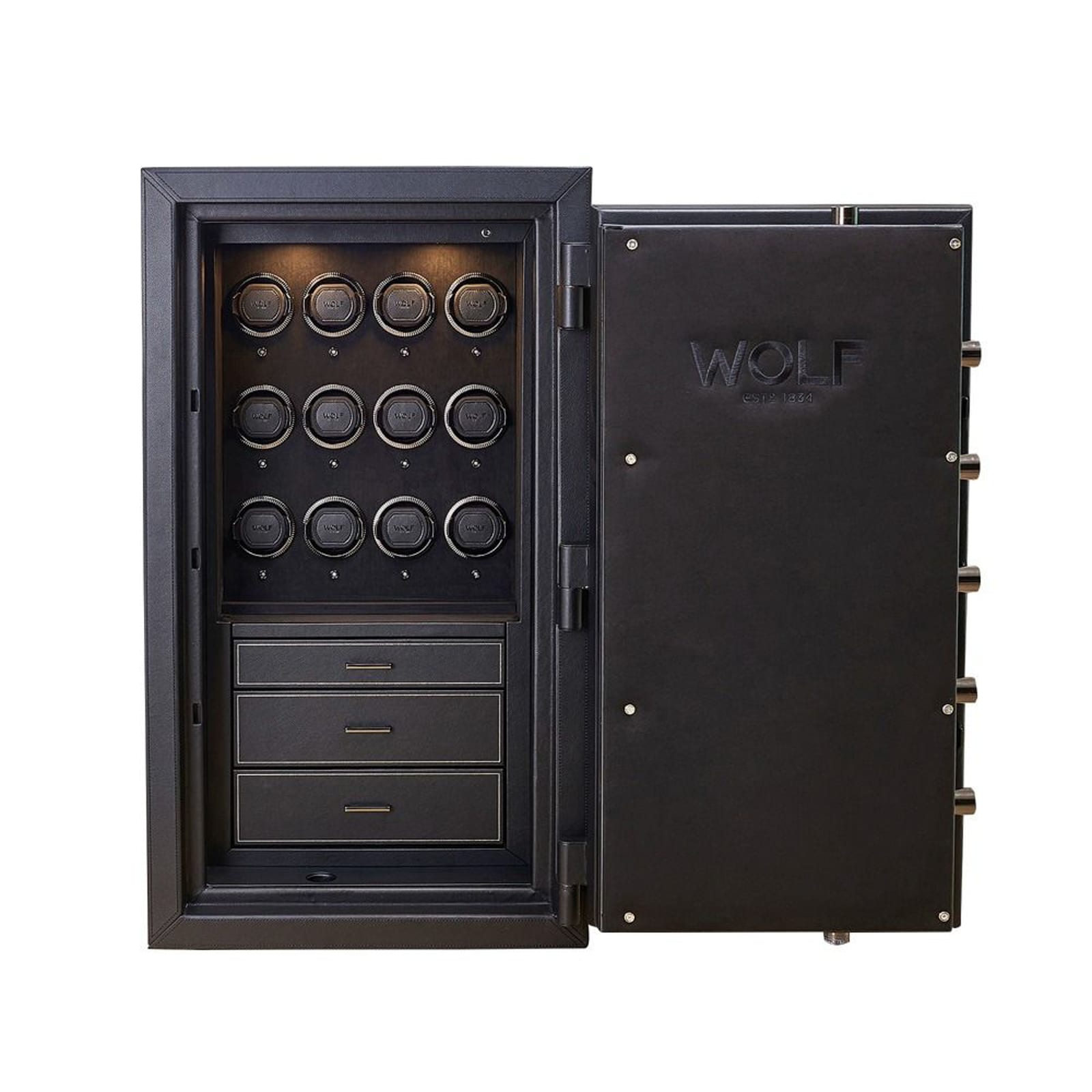 WOLF Athos 12 Piece Watch Winder and Jewellery Safe WOLF Athos 12 Piece Watch Winder and Jewellery Safe