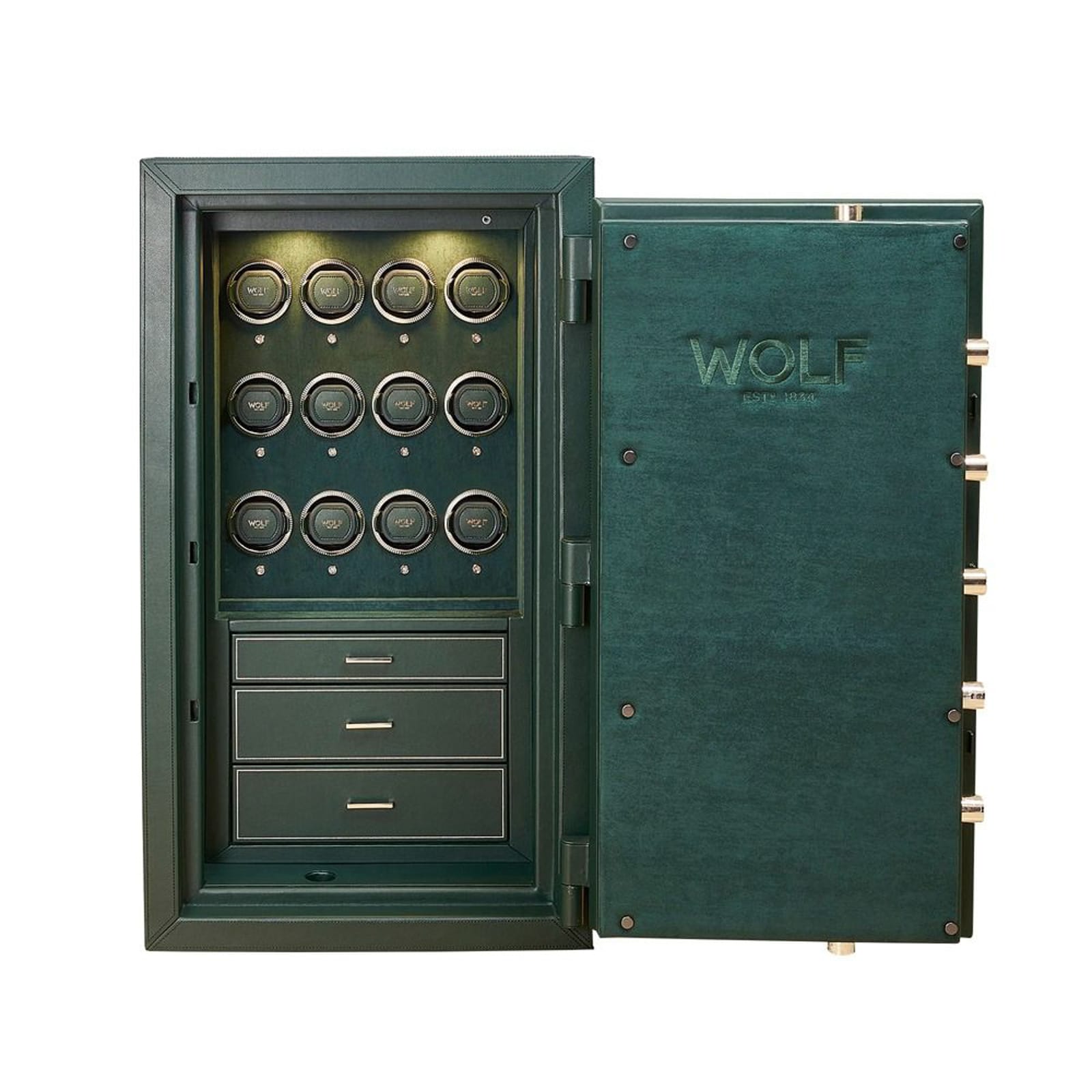 WOLF Athos 12 Piece Watch Winder and Jewellery Safe WOLF Athos 12 Piece Watch Winder and Jewellery Safe