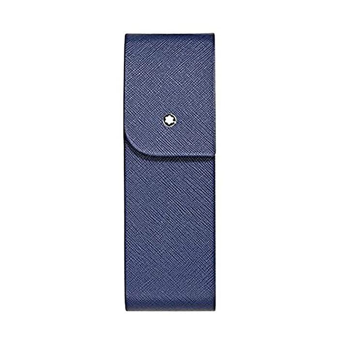 Montblanc Blue Leather Double Pen Pouch