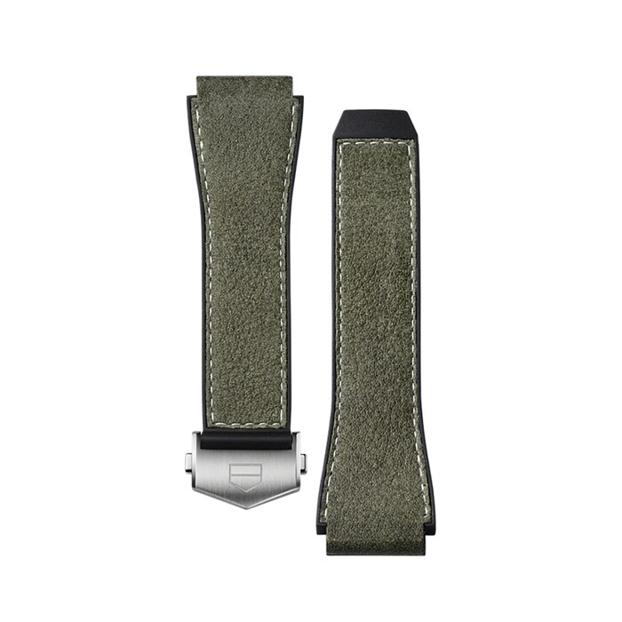 TAG Heuer Connected Green Rubber and leather Band
