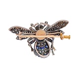 Betteridge Estate 18k White and Yellow Gold 5.00cttw Diamond and 2.60cttw Sapphire Bee Pin