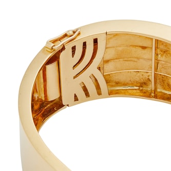 Vintage And Estate Jewelry 18k Yellow Gold 0.70cttw Diamond Triangle Bangle