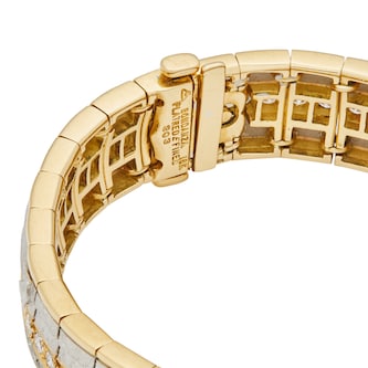 Vintage And Estate Jewelry 18k Yellow Gold and Platinum 2.56cttw Diamond Bondanza Bracelet