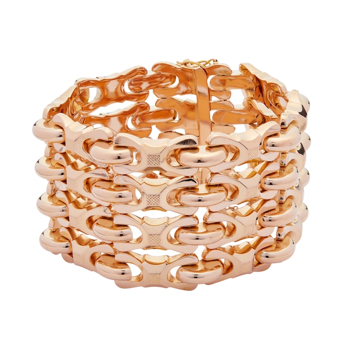 Betteridge Estate 18k Yellow Gold Four Row Textured Bracelet