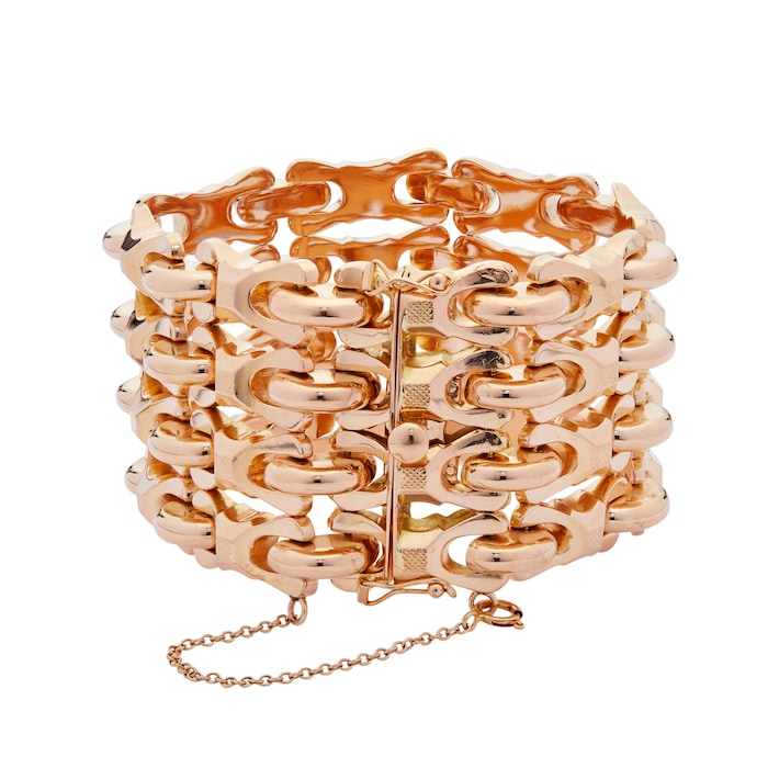 Betteridge Estate 18k Yellow Gold Four Row Textured Bracelet