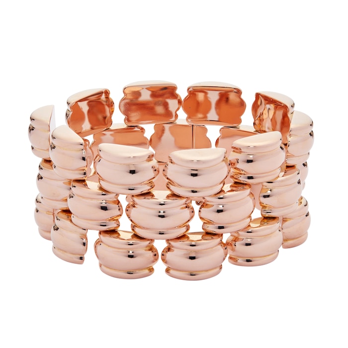 Vintage And Estate Jewelry 18k Rose Gold Art Deco Three Row Link Bracelet