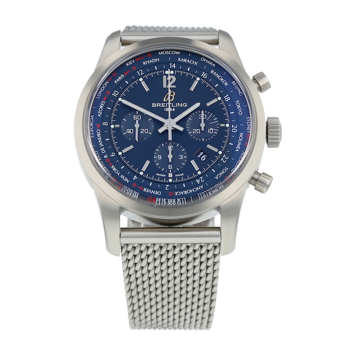 Pre-Owned Breitling Transocean Unitime Mens Watch AB0510