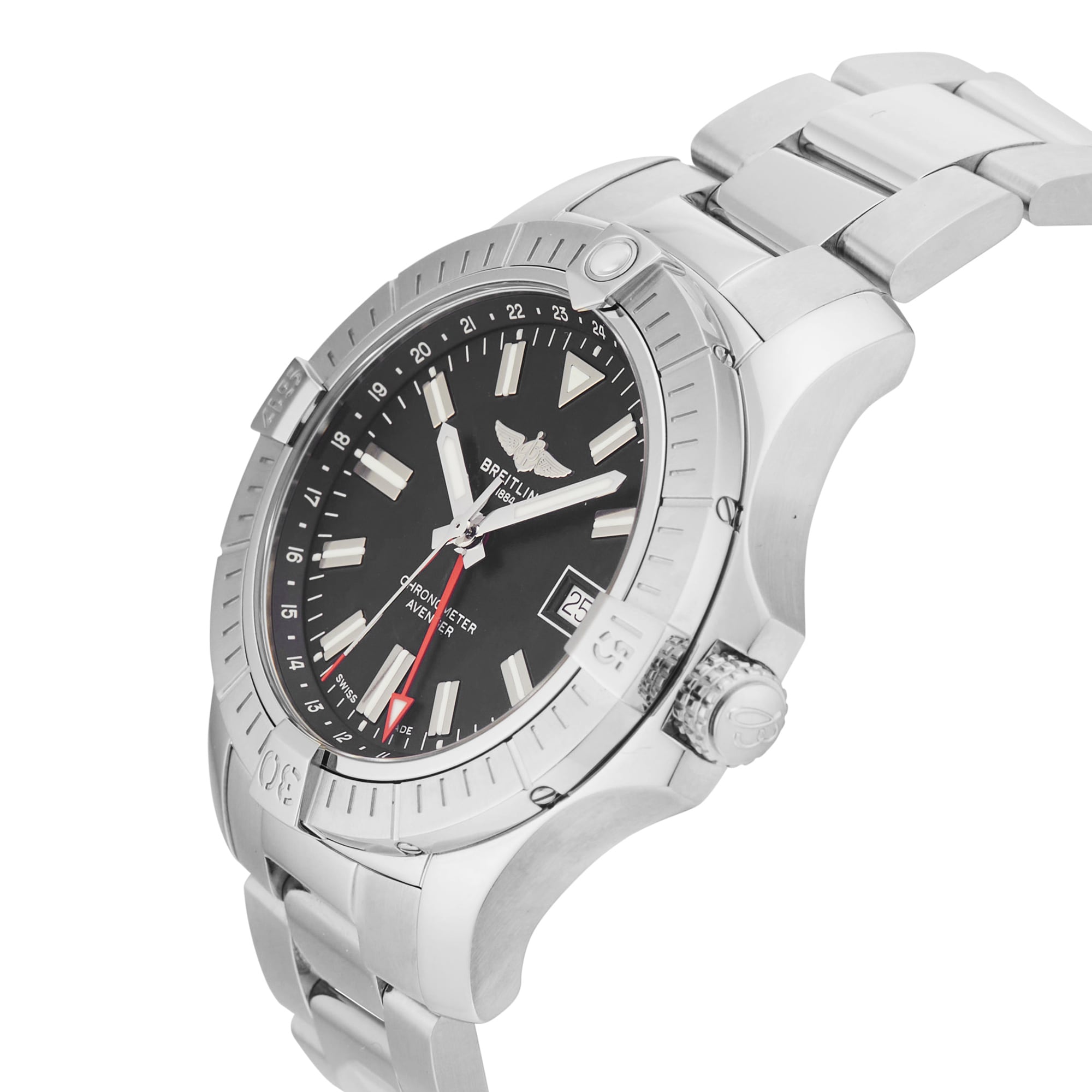 Pre-Owned Breitling Avenger Automatic GMT 43mm Stainless Steel Pre-Owned Breitling Avenger Automatic GMT 43mm Stainless Steel