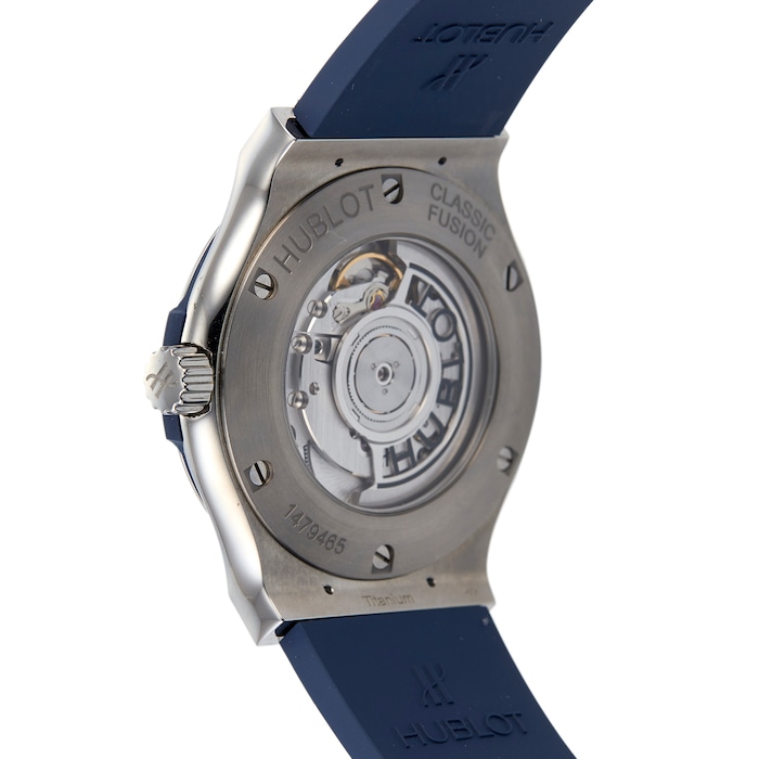 Pre-Owned Hublot Pre-Owned Hublot Classic Fusion Titanium Blue Mens Watch 542.NX.7170.RX