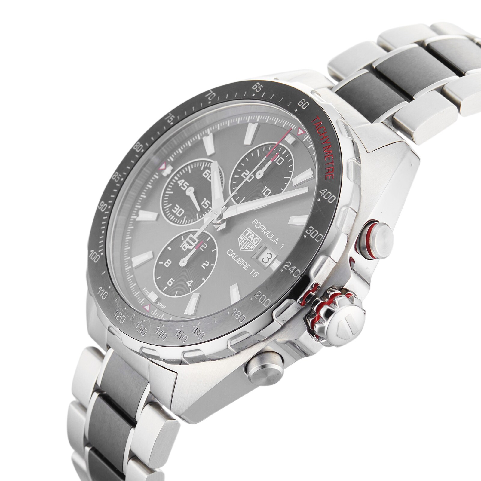 Pre-Owned TAG Heuer Formula 1 Chronograph Calibre 16 Grey Steel and Ceramic Mens Watch CAZ2012.BA0970
