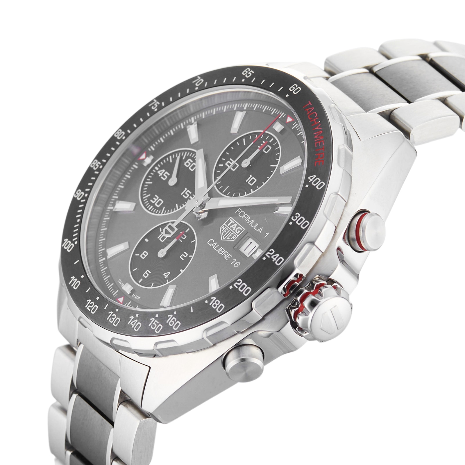 Pre-Owned TAG Heuer Formula 1 Chronograph Calibre 16 Grey Steel and Ceramic Mens Watch CAZ2012.BA0970