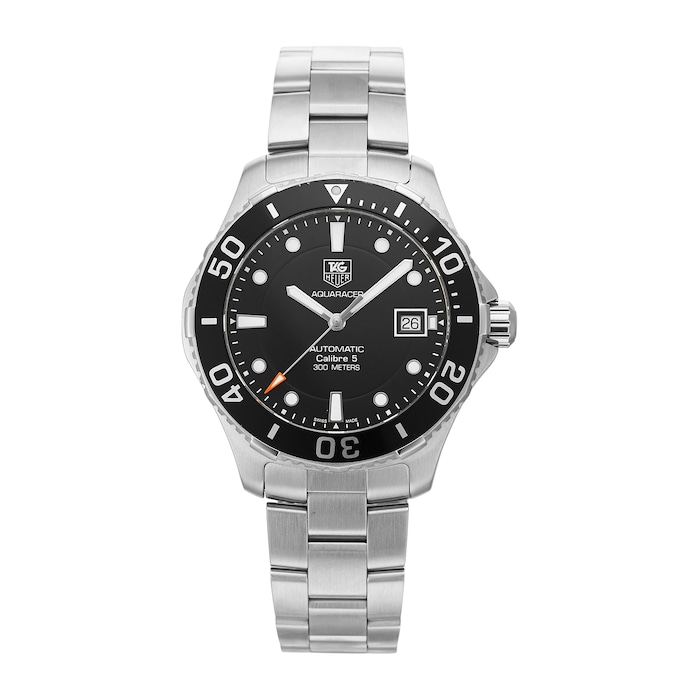 Pre-Owned TAG Heuer Aquaracer Black Calibre 5 Steel Mens Watch WAN2110.BA0822