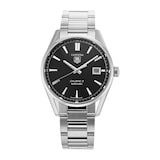Pre-Owned TAG Heuer Carrera Calibre 5 Black Steel Mens Watch WAR211A.BA0782