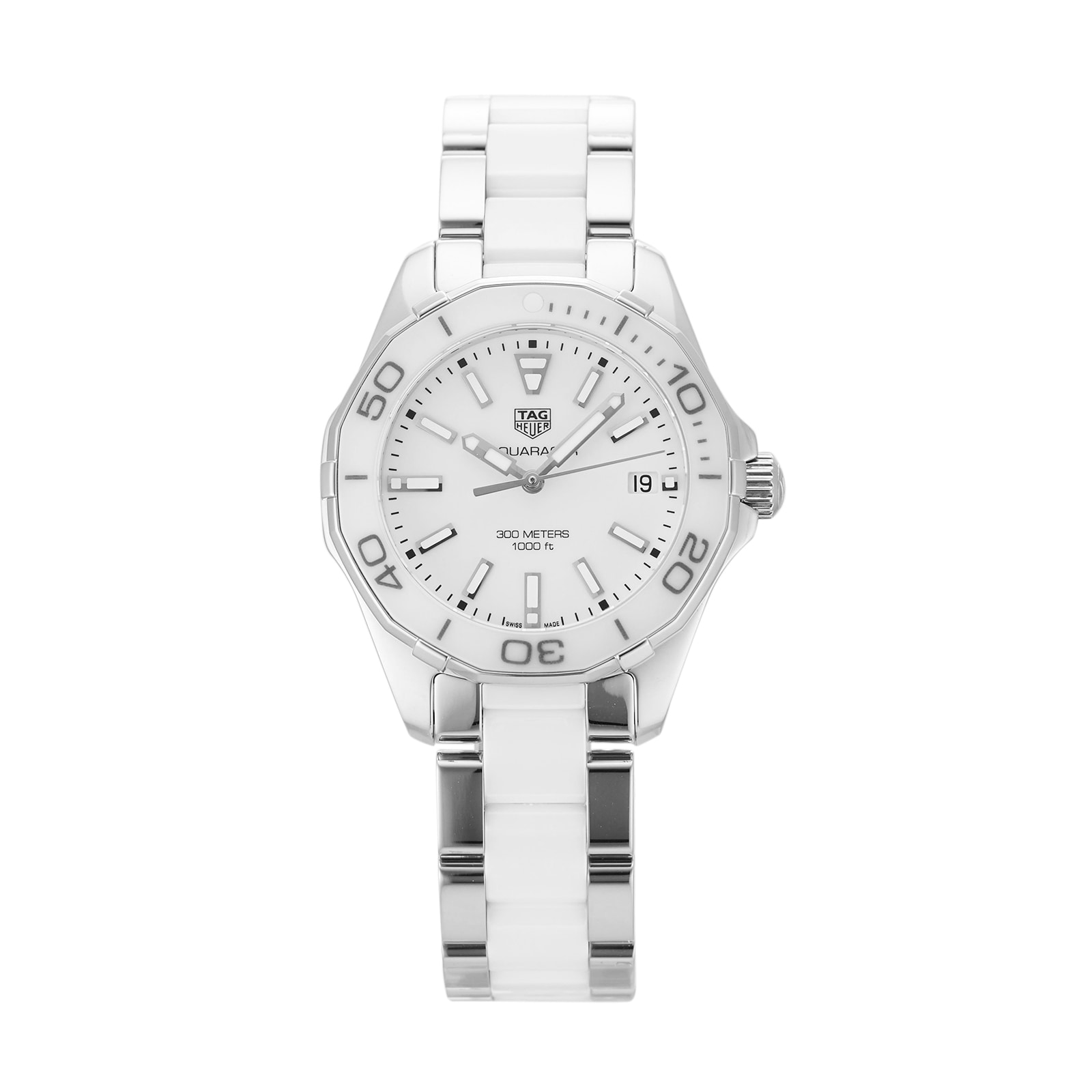 Tag heuer aquaracer outlet white ceramic ladies watch